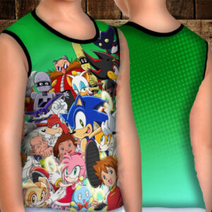 Майка хуліганка з 3D принтом: Сонік та друзі ВСІ Розміри Преміум тканина