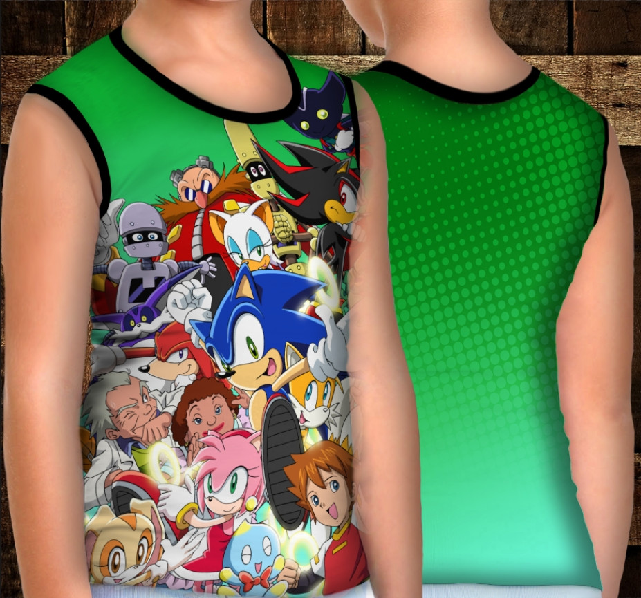 Майка хуліганка з 3D принтом: Сонік та друзі ВСІ Розміри Преміум тканина