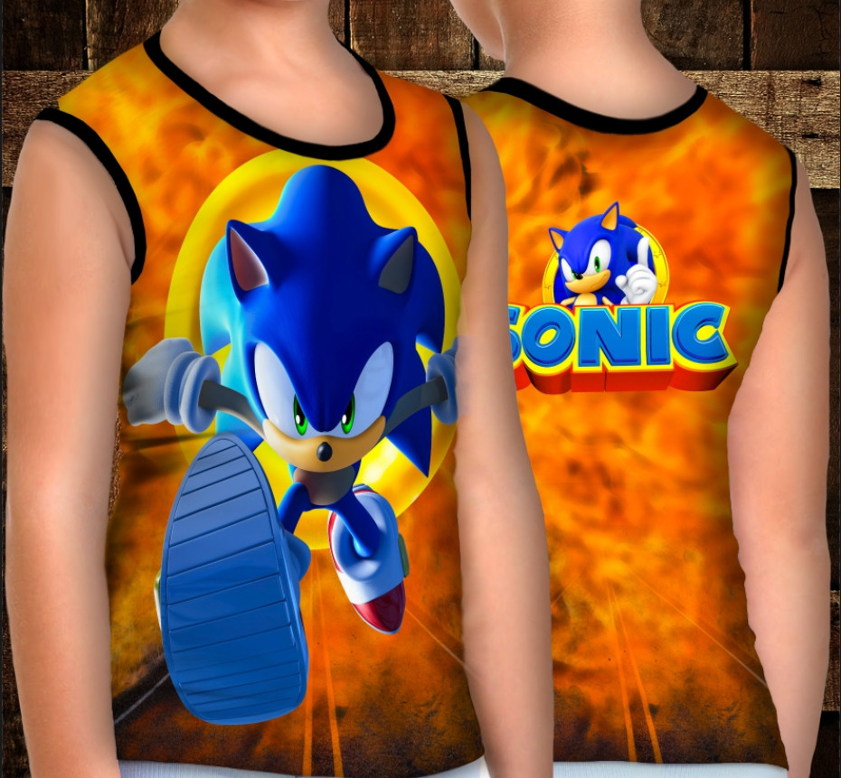 Майка хуліганка з 3D принтом: Сонік вогняний ВСІ Розміри Преміум тканина