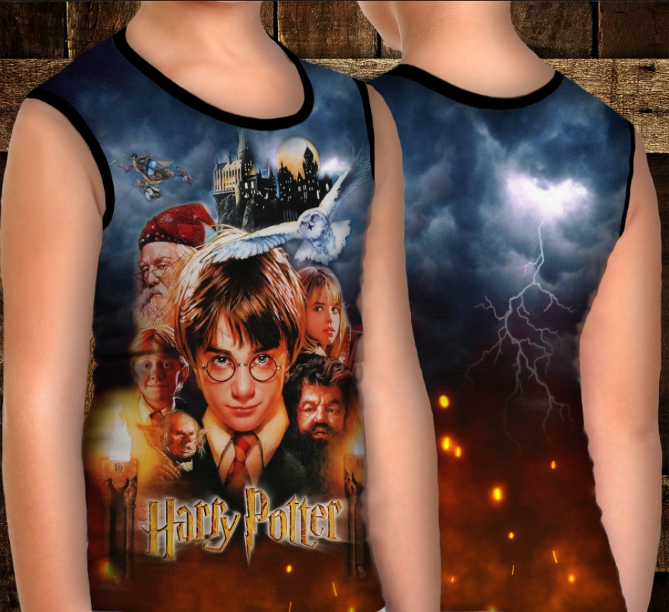 Майка хуліганка з 3D принтом: Гаррі Поттер та Філософський Камінь 1 курс. ВСІ Розміри Преміум тканина