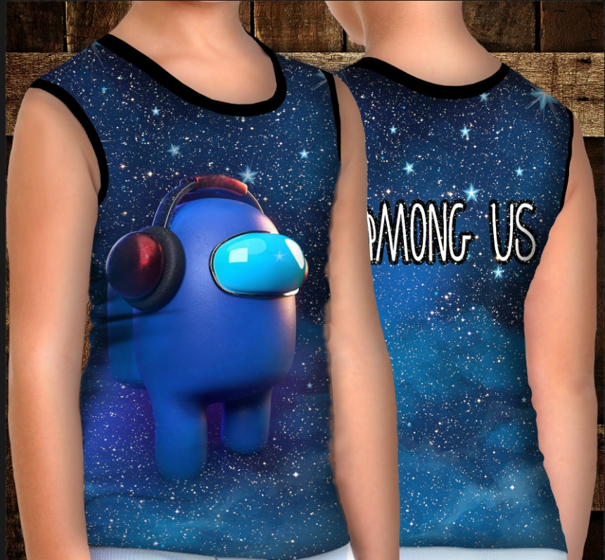 Майка хуліганка з 3D принтом: Амонг Ас. Зірки. ВСІ Розміри Преміум тканина