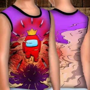 Майка хуліганка з 3D принтом: Амонг Ас з ножами. ВСІ Розміри Преміум тканина