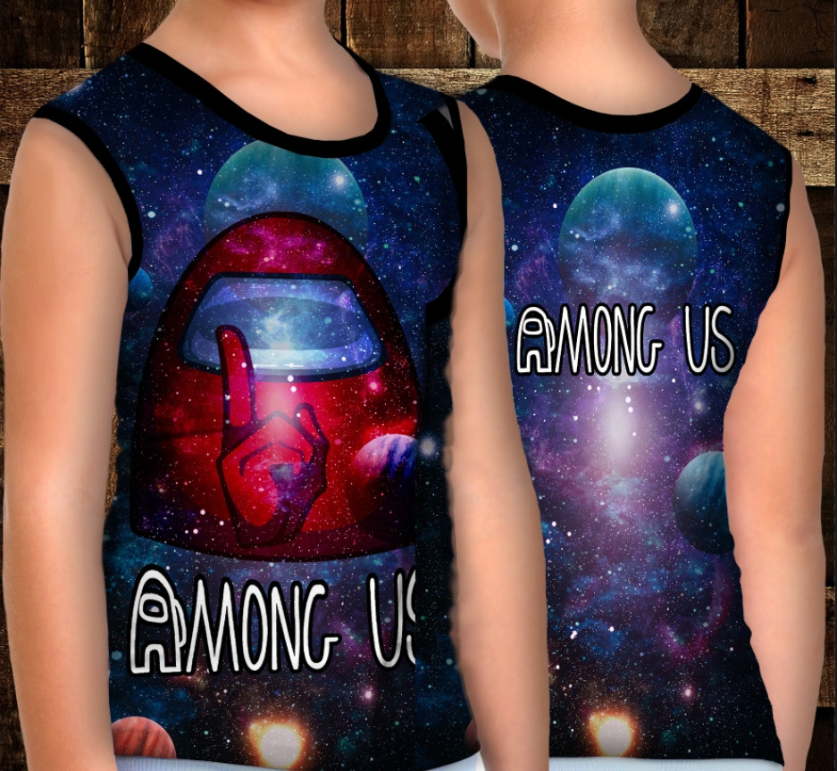 Майка хуліганка з 3D принтом: Амонг Ас. Обличчя. ВСІ Розміри Преміум тканина