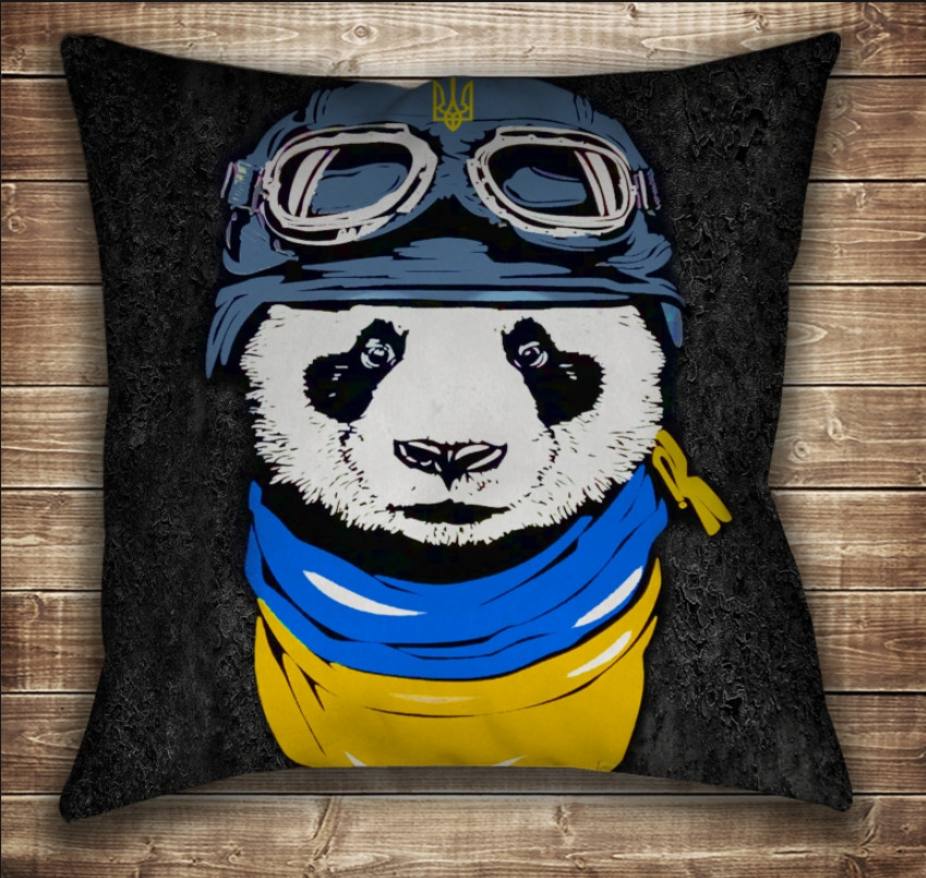 Подушка Україна. Захисники Панда патріот