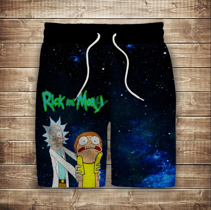 Шорти з 3D принтом на тему: Рік та Морті ВСІ Розміри