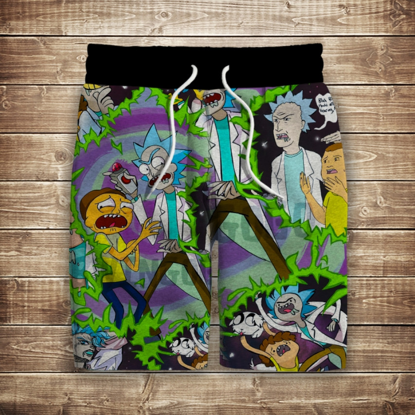 Шорти з 3D принтом на тему: Рік та Морті ВСІ Розміри