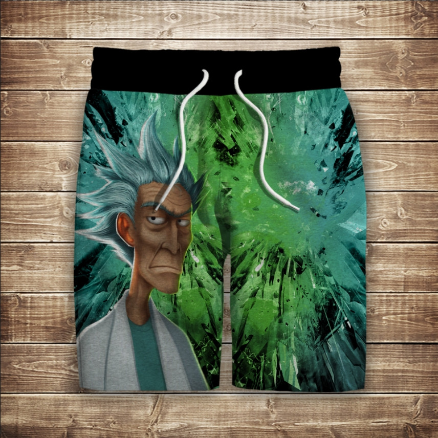 Шорти з 3D принтом на тему: Рік та Морті ВСІ Розміри
