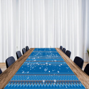 Раннер (доріжка на стіл) з принтом новорічний орнамент Сніжинки