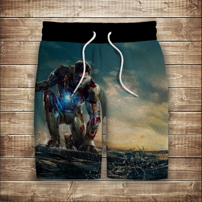 Шорти з 3D принтом на тему: Залізна Людина ВСІ Розміри