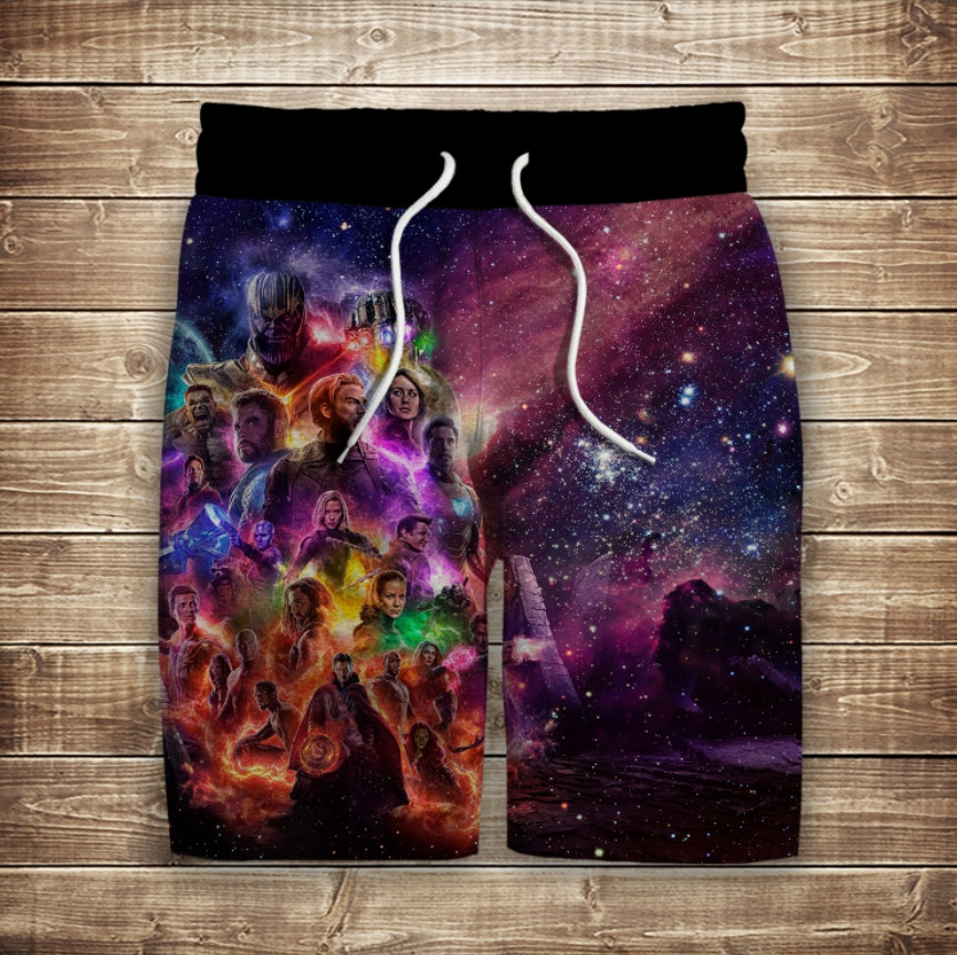 Шорти з 3D принтом на тему: Месники: Війна нескінченності ВСІ Розміри