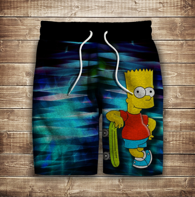 Шорти з 3D принтом на тему: Барт Сімпсон ВСІ Розміри