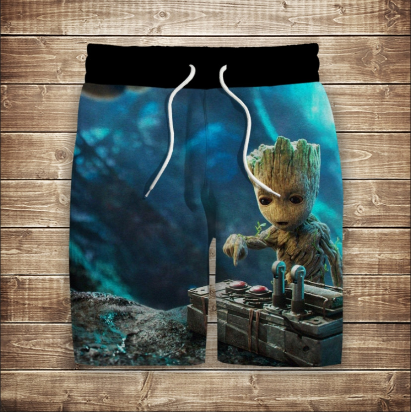 Шорти з 3D принтом на тему: Грут та кнопка ВСІ Розміри