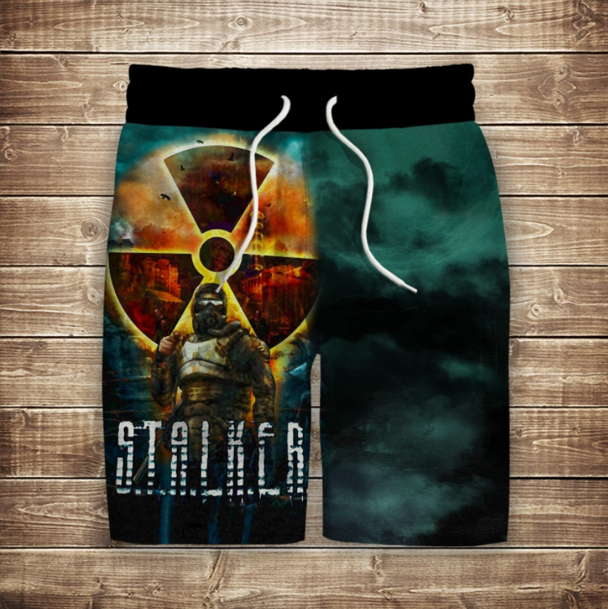 Шорти з 3D принтом на тему: Сталкер ВСІ Розміри