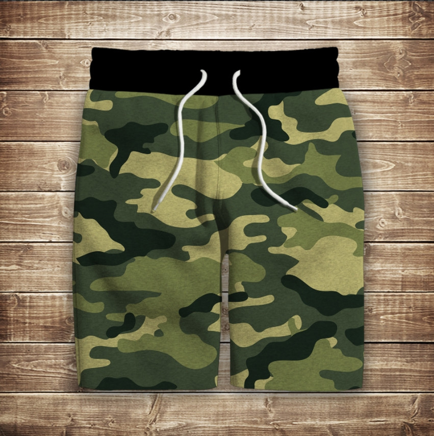 Шорти з 3D принтом на тему: Камуфляж класичний ВСІ Розміри