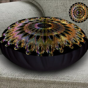 Подушка-пуфік 45х45 см. Золота мандала 02