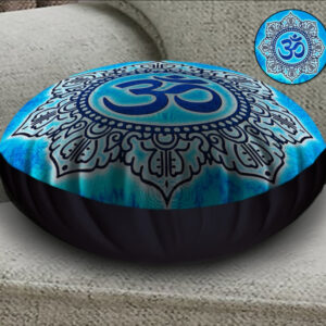 Подушка-пуфік Мандала блакитна знак Ом 45х45 см.