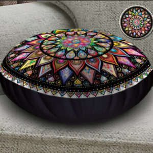 Подушка-пуфік Мандала різнокольорова 45х45 см.