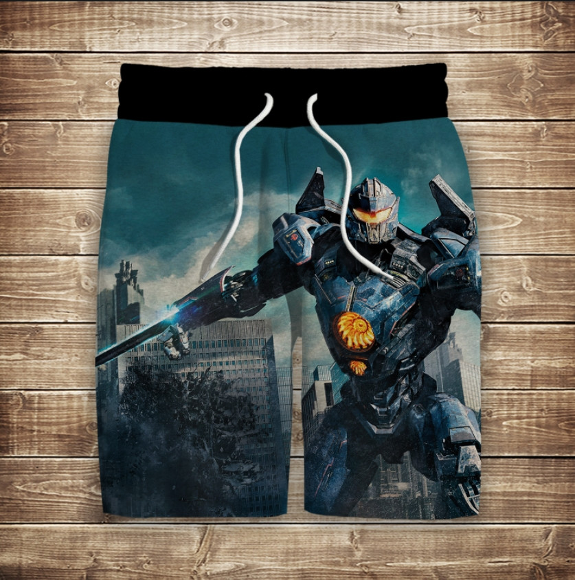 Шорти з 3D принтом на тему: Тихоокеанський Рубіж. Єгерь. ВСІ Розміри