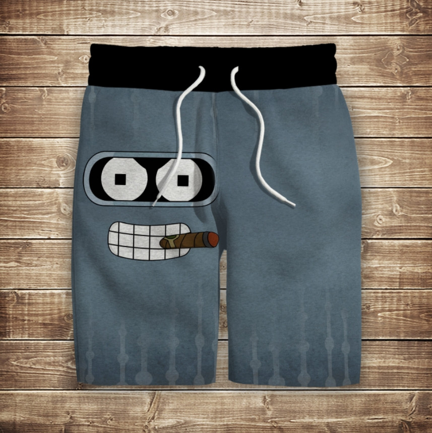 Шорти з 3D принтом на тему: Футурама. Бендер. ВСІ Розміри