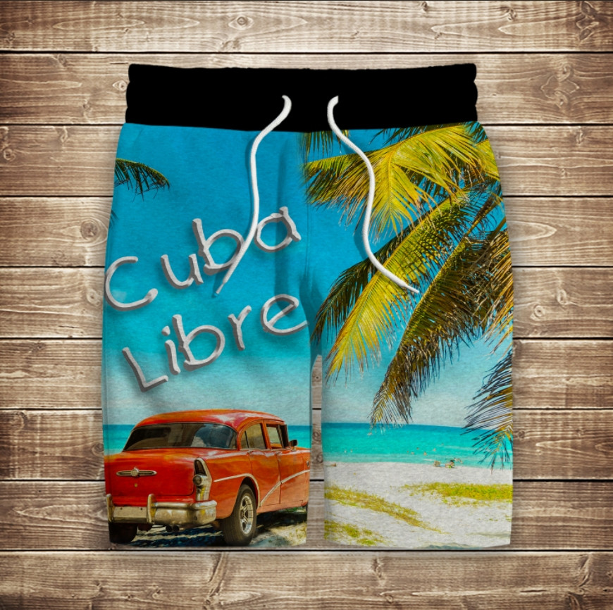 Шорти з 3D принтом на тему: Куба Лібре ВСІ Розміри