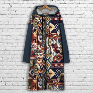 Кардиган - худі на блискавці з принтом Етно печворк Стиль індійці Північної америки Преміум тканина