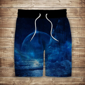 Шорти з 3D принтом на тему: Корабль та місяць ВСІ Розміри