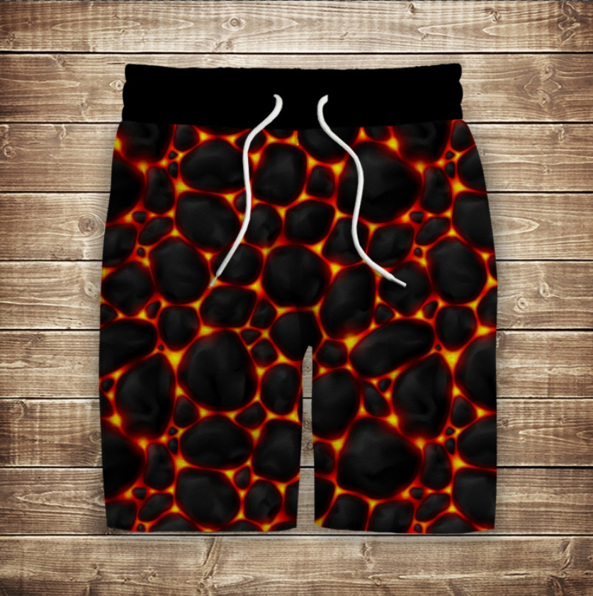 Шорти з 3D принтом на тему: Магма ВСІ Розміри