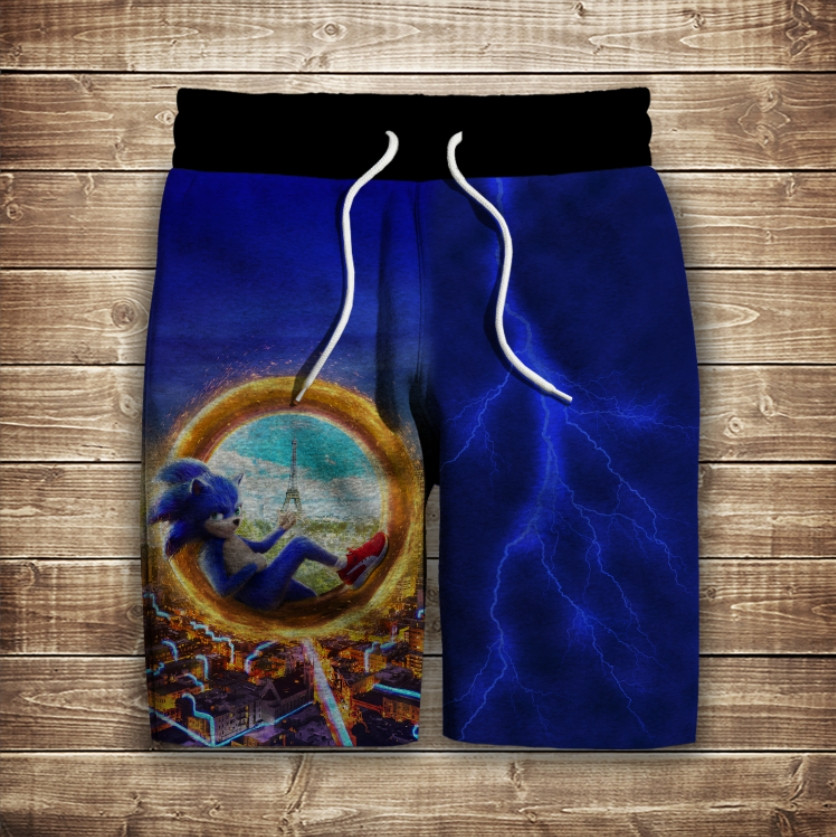 Шорти з 3D принтом на тему: Сонік та портал. Дорослі та Дитячі розміри ВСІ Розміри