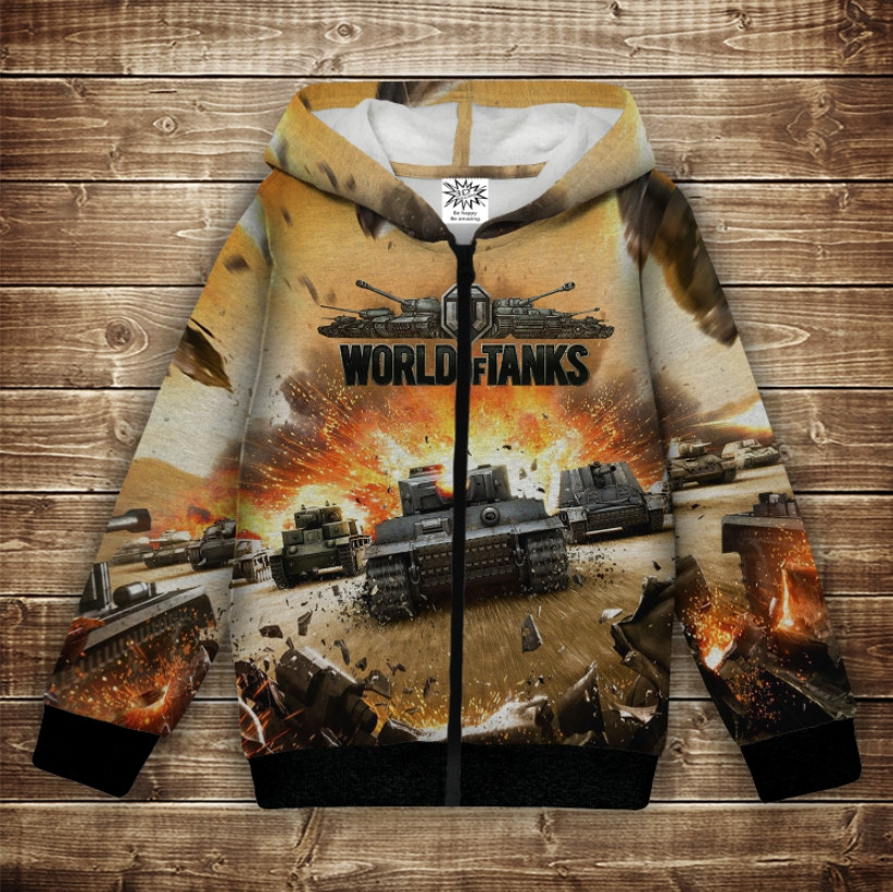 Худі з 3Д принтом на тему - World of Tanks Танки ВСІ Розміри Преміум тканина