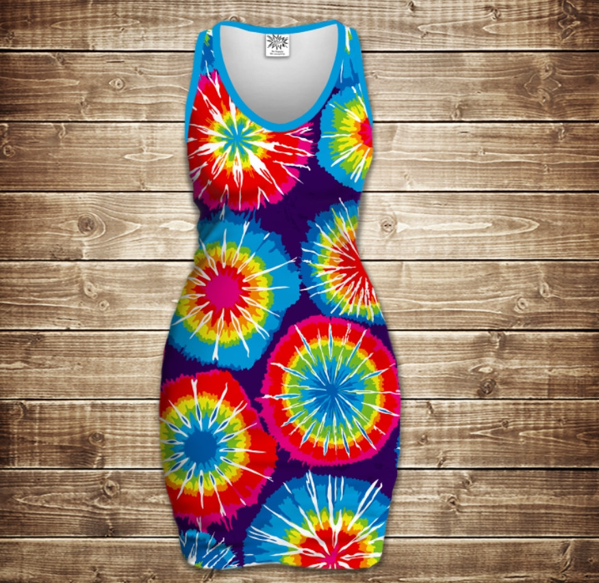 Плаття-майка з 3D принтом Тай-Дай ВСІ Розміри Преміум тканина