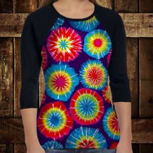 Лонгслив-реглан з 3D принтом: Тай-Дай ВСІ Розміри Преміум тканина