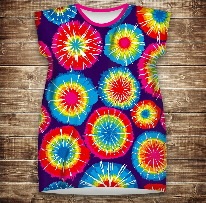 Плаття-туніка 3D принтом: Тай-Дай. Дорослі і Дитячі розміри ВСІ Розміри Преміум тканина