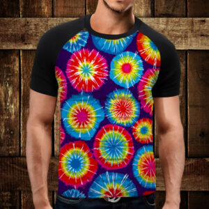 Футболка-реглан с 3D принтом: Тай-Дай. Дорослі та Дитячі розміри ВСІ Розміри Преміум тканина