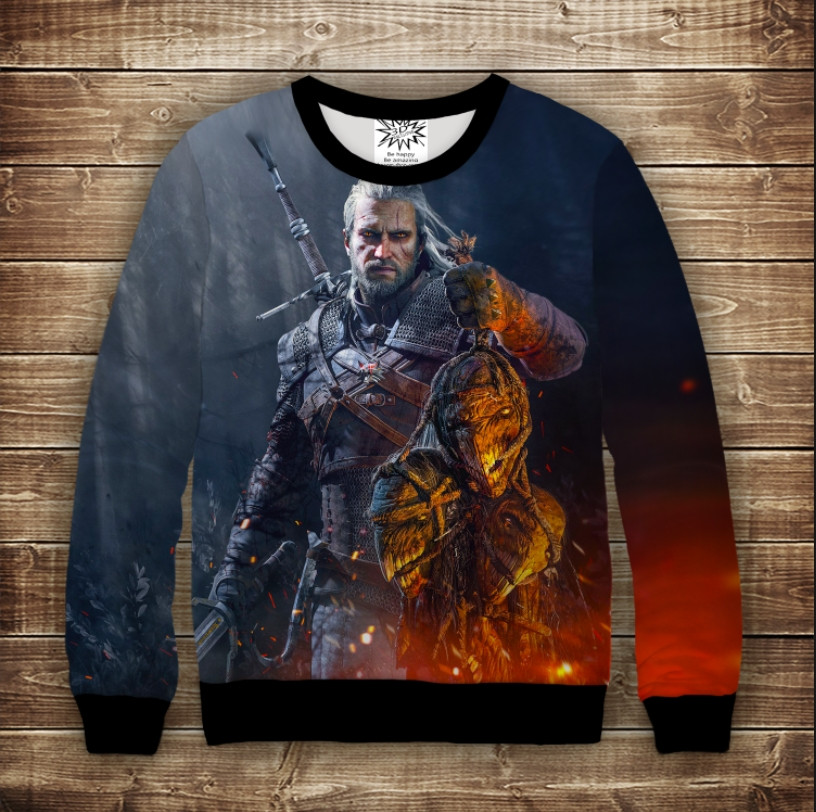 Світшот з принтом на тему Відьмак Мисливець ВСІ Розміри Преміум тканина