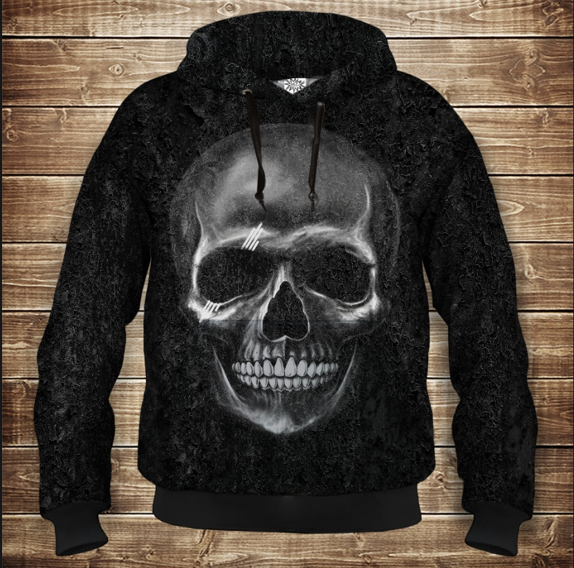 Толстівка з 3D принтом Scull Дорослі і дитячі розміри. ВСІ Розміри Преміум тканина