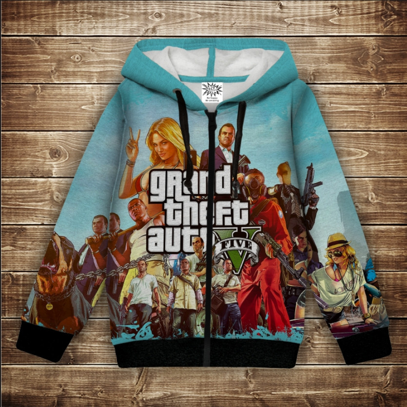 Худі з капюшоном і принтом 3D GTA ВСІ Розміри Преміум тканина