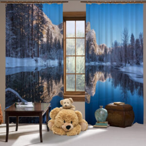 Штори Фотоштори Зима озеро гори