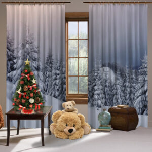 Штори Фотоштори Пейзаж Зимовий ліс і гори