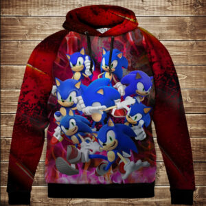 Толстівка 3D Соник Sonic Дитячі і дорослі розміри ВСІ Розміри Преміум тканина