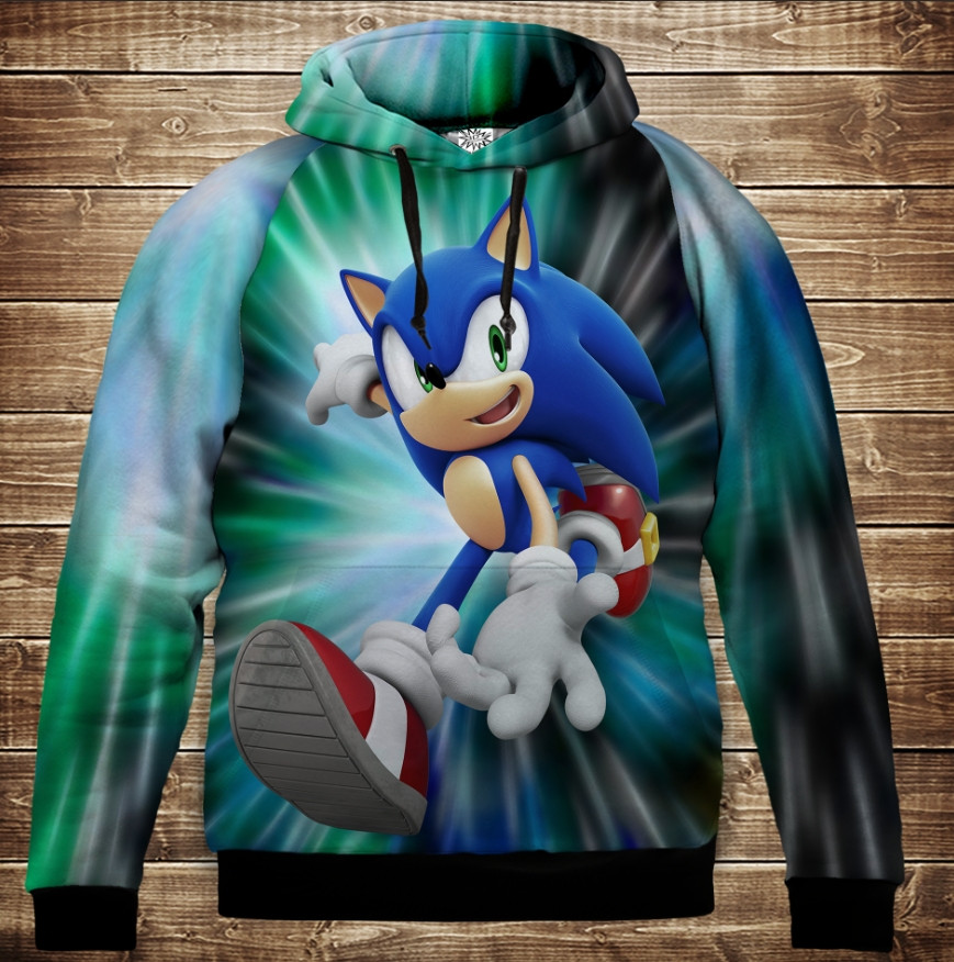 Толстівка 3D Соник Sonic Дитячі і дорослі розміри ВСІ Розміри Преміум тканина