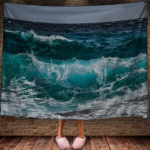 Плед з 3D принтом Бірюза морських хвиль 150х200 см.