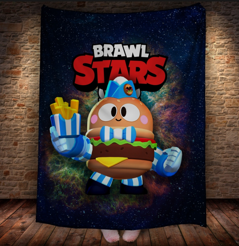 Плед з 3D-принтом на тему Brawl Stars Герої Бравл Старс 150х200 см.