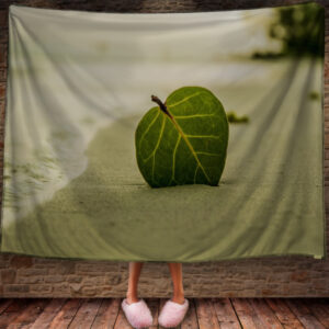 Плед з 3D принтом "Лист на піску". 150х200 см.