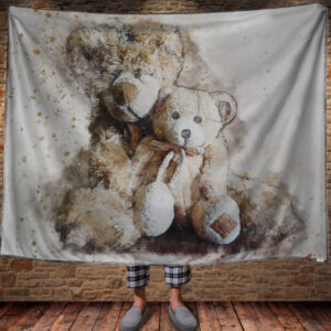 Плед з 3D принтом Ведмедики Тедді. 150х200 см.