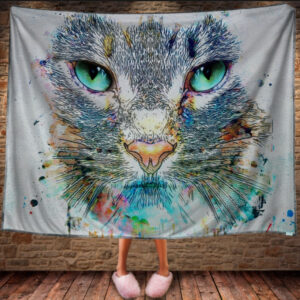 Плед з 3D принтом Акварель Котик 150х200 см.