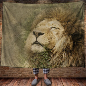 Плед з 3D принтом Акварель Лев 150х200 см.