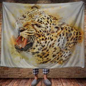 Плед з 3D принтом Акварель Леопард 150х200 см.