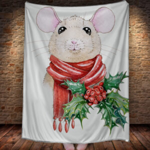 Плед з 3D принтом 1393 Різдвяна мишка 150х200 см.