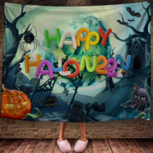 Плед з 3D принтом Веселий Хелловін. 150х200 см.