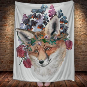 Плед з 3D принтом 1394 Новорічна лисиця 150х200 см.